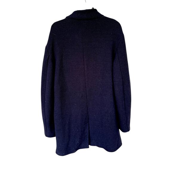 Zara Man Navy Knit Lined Coat Jacket US XL Made in Italy VGUC Versatile Trendy - Picture 11 of 11